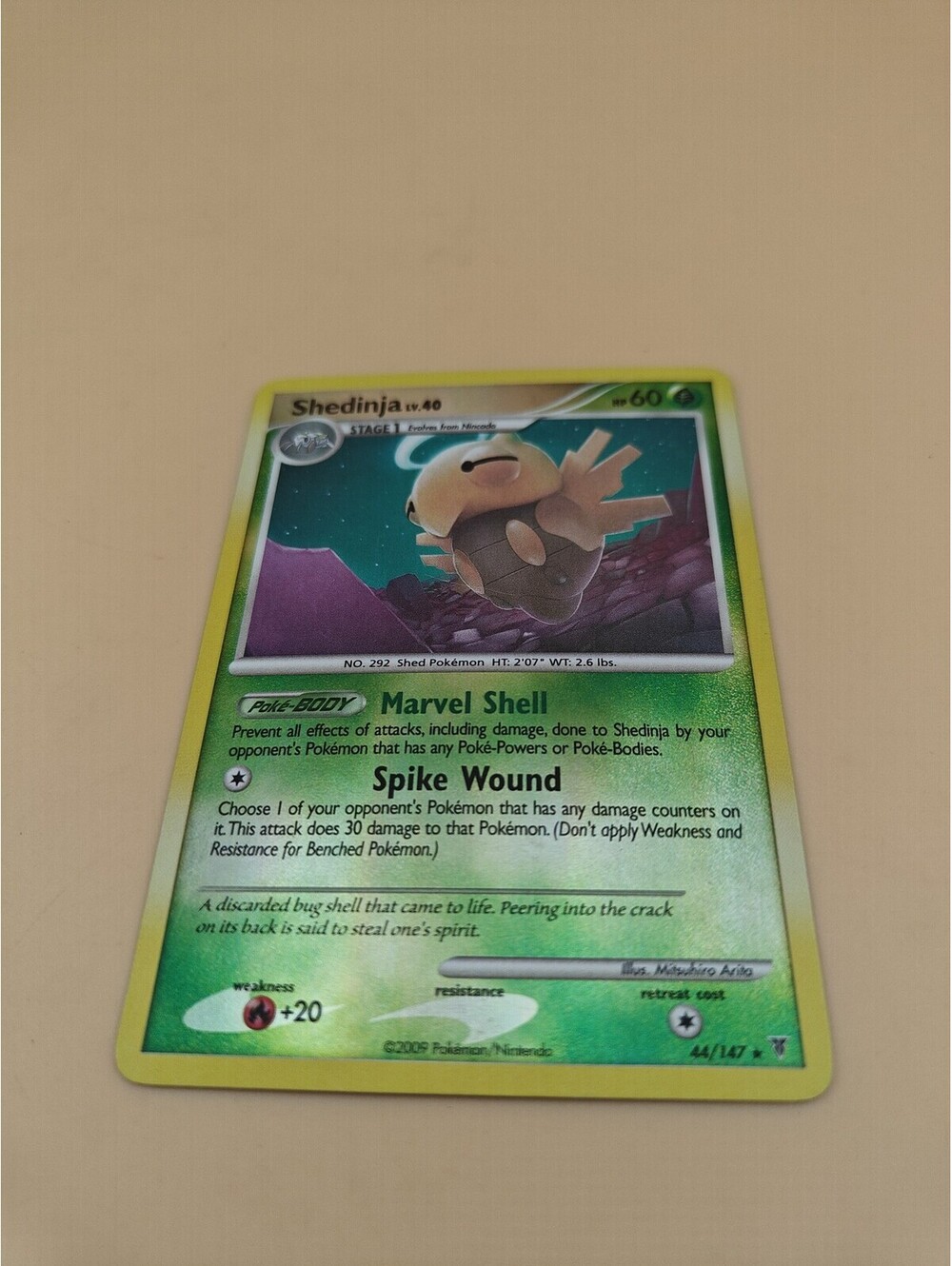 Pokemon Shedinja 44/147 Reverse Holo Rare Supreme Victors 2009 NM Card